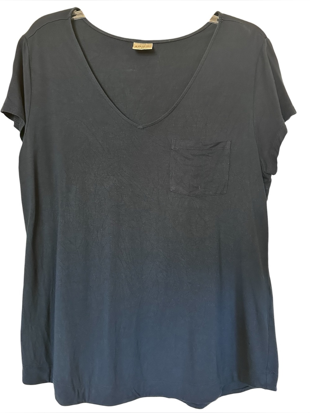 Soma Navy Blue Cool Nights Short Sleeve Pocket Tee Shirt Women's Size Medium